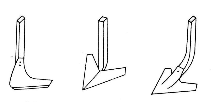 From left to right, they are the single-wing blade, double-wing blade, and double-wing general-purpose blade.