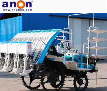 ANON 8 Rows Riding Type High Speed Rice Seedling Transplanter with fertilizer