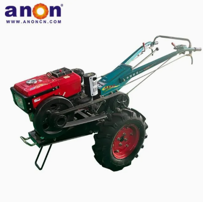 Anon Mini Two Wheel Walking Tractor Tiller Hand Farm Diesel Hand Tractor