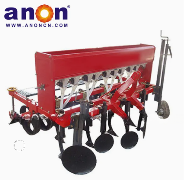 Anon Wheel Tractor Mounted Paddy Rice Planter Wheat Sowing Seeder Machine