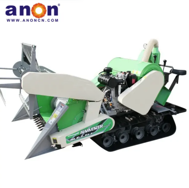 ANON 15hp mini rice combine harvester