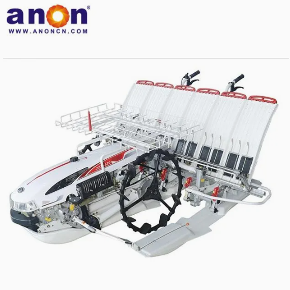 ANON 2 wheel walking 6 rows rice seeding machine rice transplanter