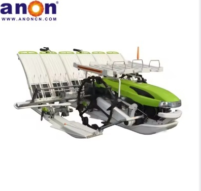 ANON 2 wheel walking 6 rows rice seeding machine rice transplanter
