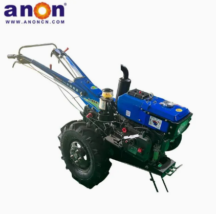 Anon Mini Two Wheel Walking Tractor Tiller Hand Farm Diesel Hand Tractor