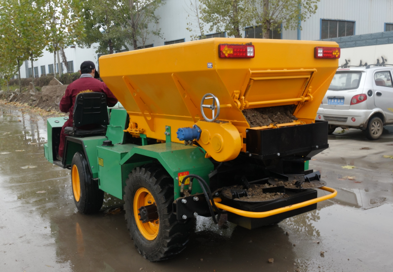 Self-propelled broadcast seeder
